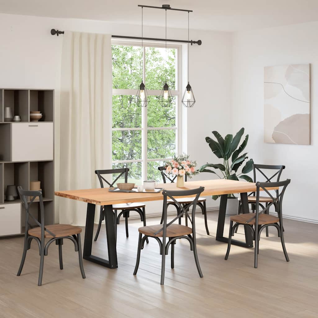 vidaXL Eettafelpoten 2 st V-vormig 50x(72-73) cm staal zwart - Aashly