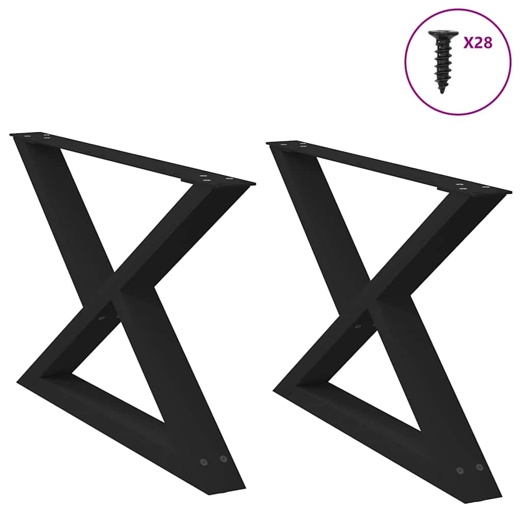 vidaXL Salontafelpoten 2 st 70x(42-43,3) cm staal antraciet - Aashly