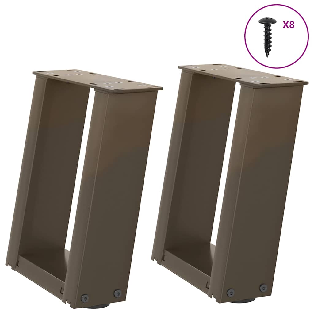 vidaXL Eettafelpoten 2 st U-vormig 80x(72-73) cm staal zwart - Aashly