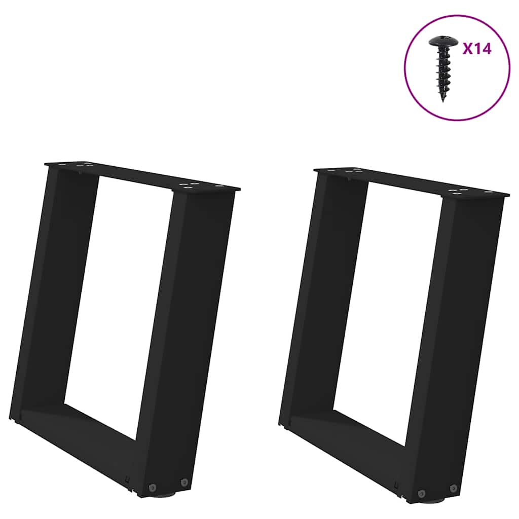 vidaXL Eettafelpoten 2 st U-vormig 80x(72-73) cm staal zwart - Aashly