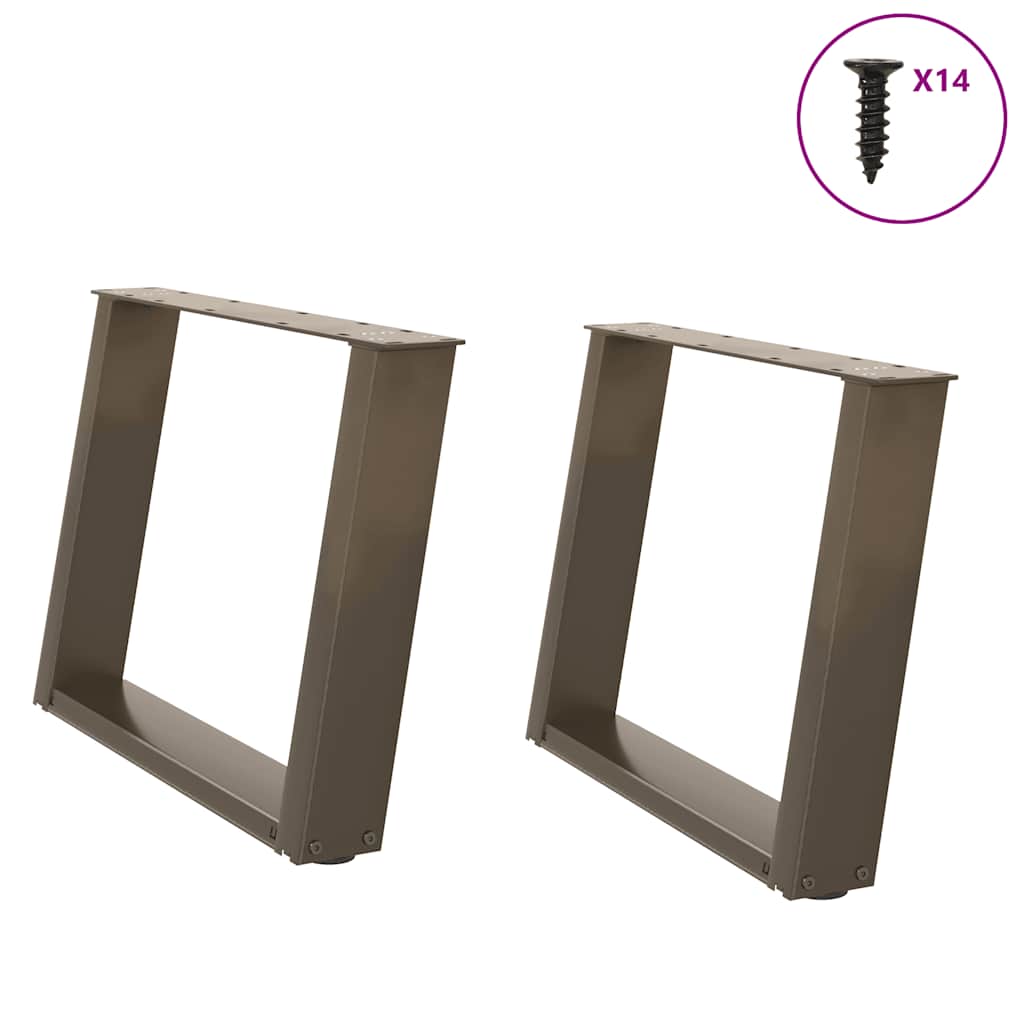 vidaXL Eettafelpoten 2 st U-vormig 80x(72-73) cm staal zwart - Aashly