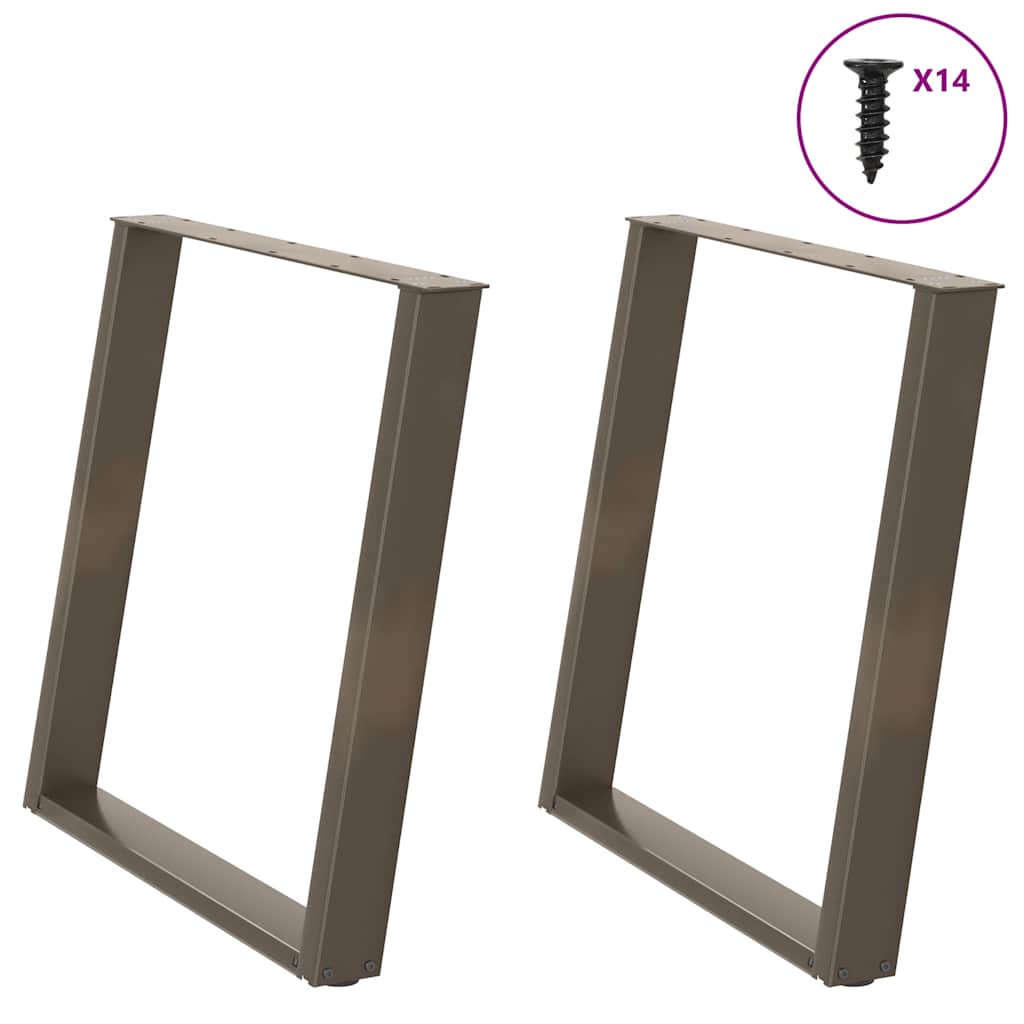 vidaXL Eettafelpoten 2 st U-vormig 80x(72-73) cm staal zwart - Aashly