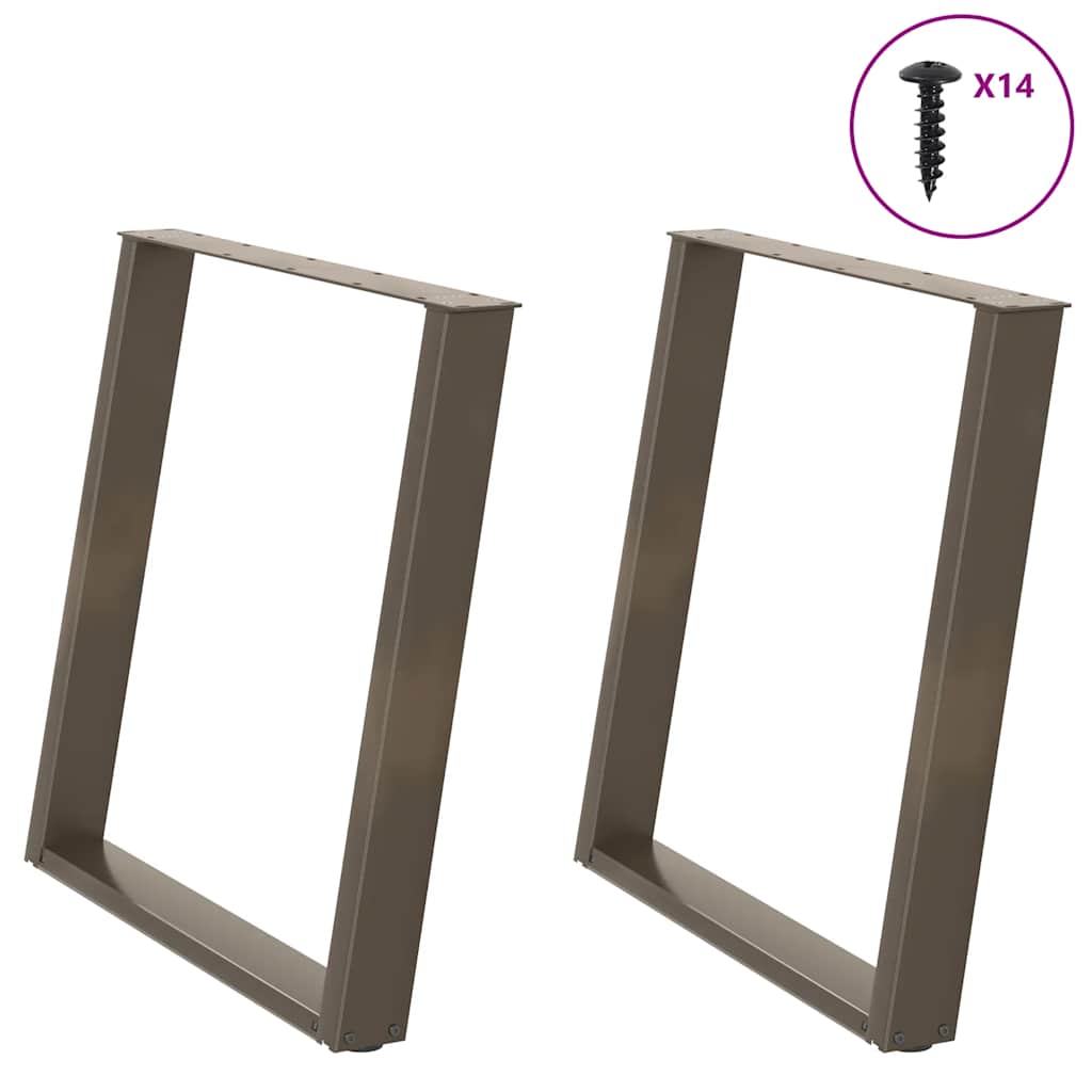 vidaXL Eettafelpoten 2 st U-vormig 80x(72-73) cm staal zwart - Aashly