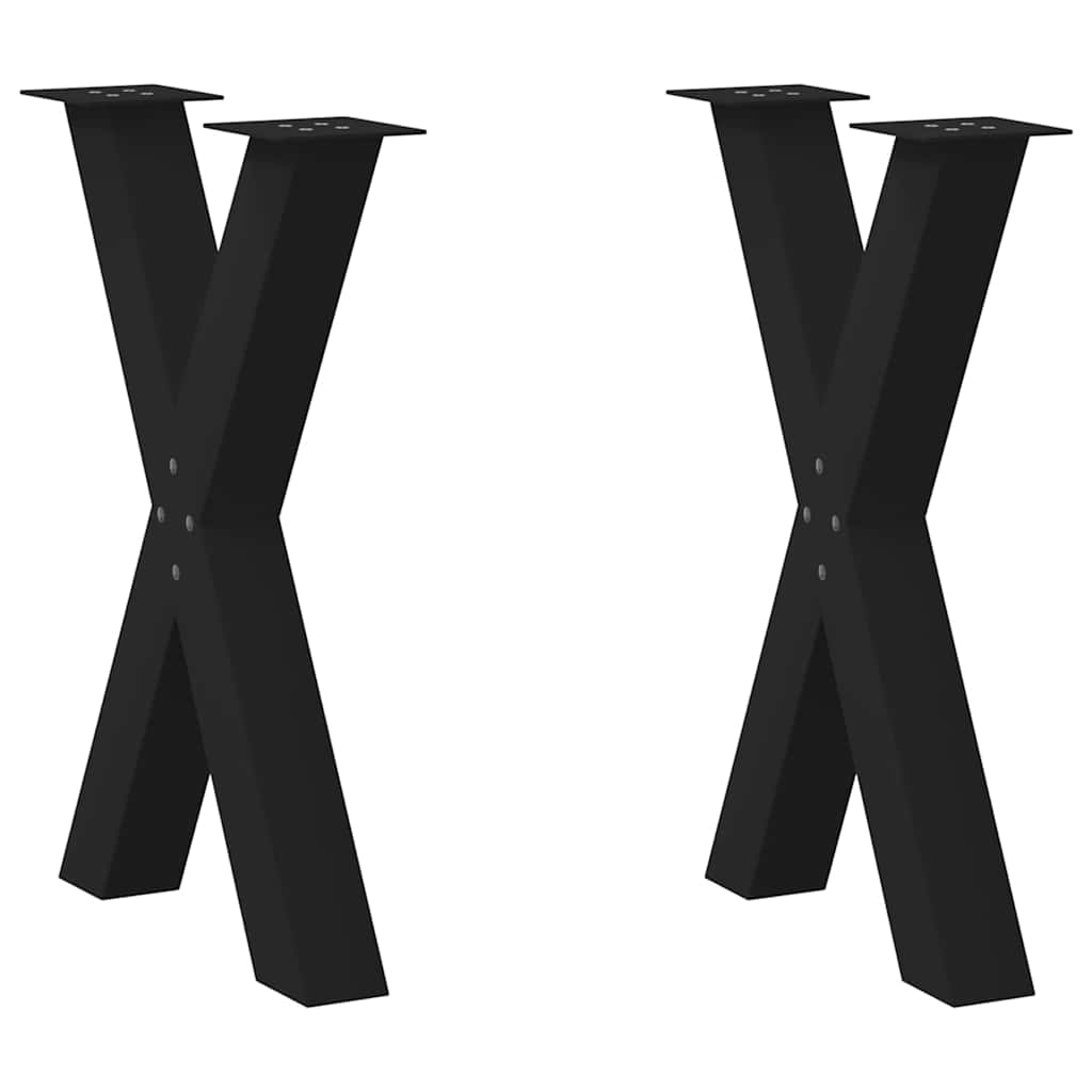 vidaXL Eettafelpoten 2 st X-vormig 50x(72-73) cm staal zwart