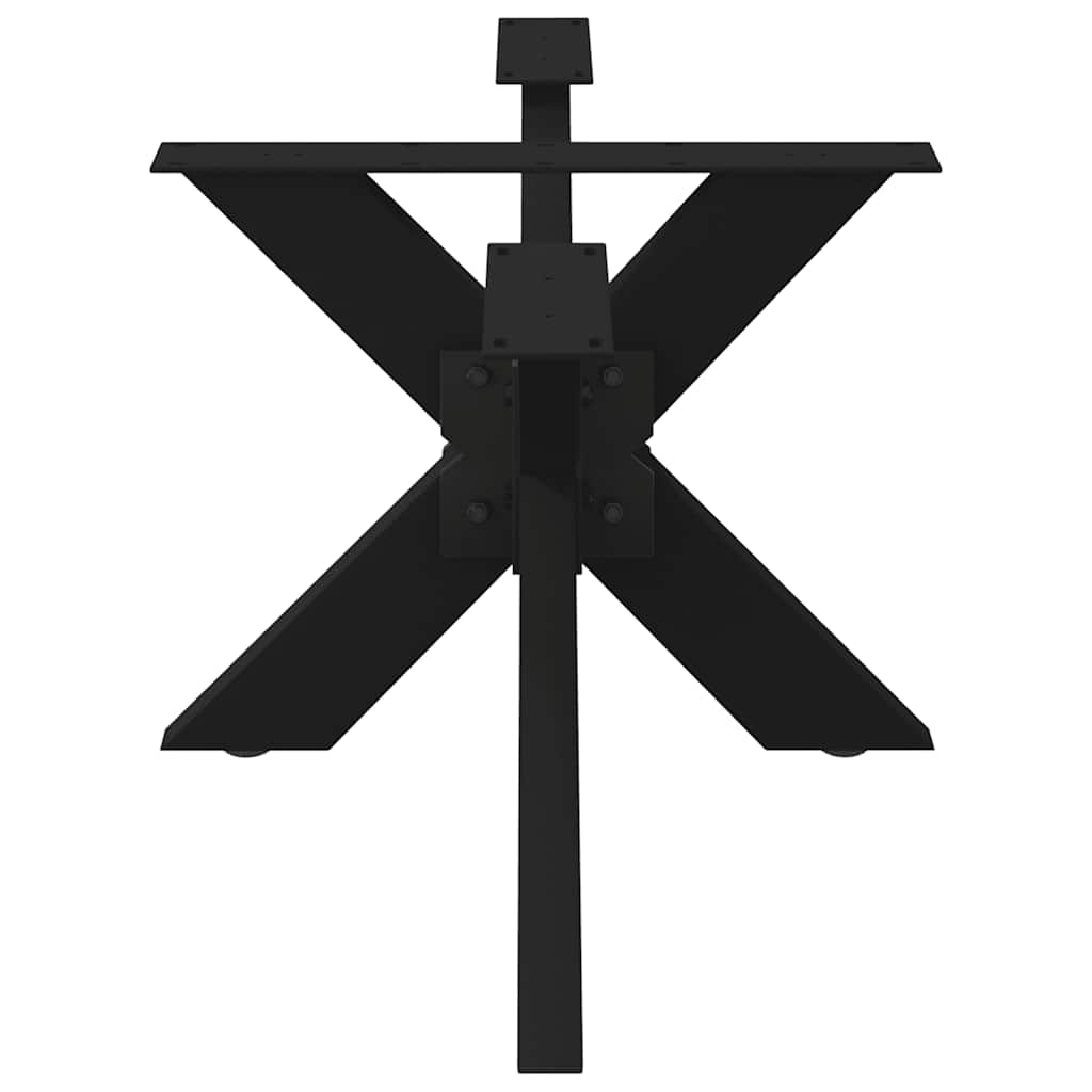 vidaXL Eettafelpoot spider vorm 150x78x(72-73) cm staal antraciet - Aashly