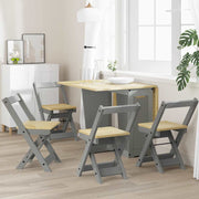 vidaXL Dining Chairs 4 pcs Corona Folding Solid Pinewood Grey