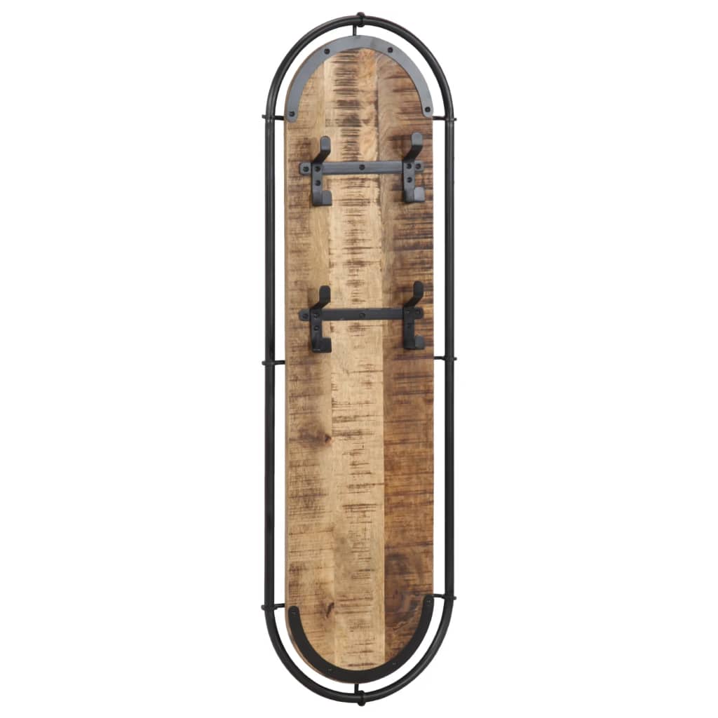 vidaXL Wandkapstokken 2 st met 4 haken massief gerecycled hout - Aashly