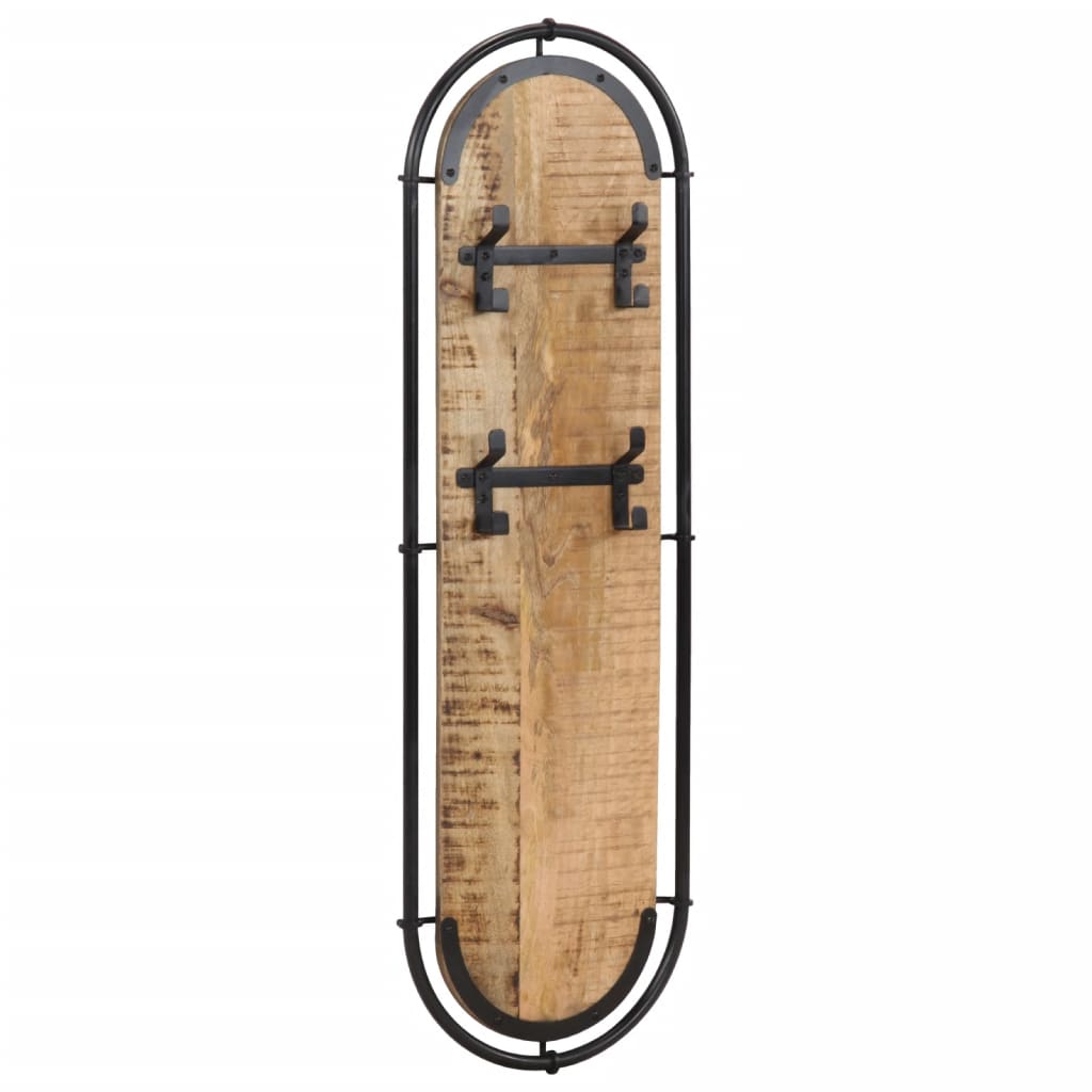 vidaXL Wandkapstokken 2 st met 4 haken massief gerecycled hout - Aashly