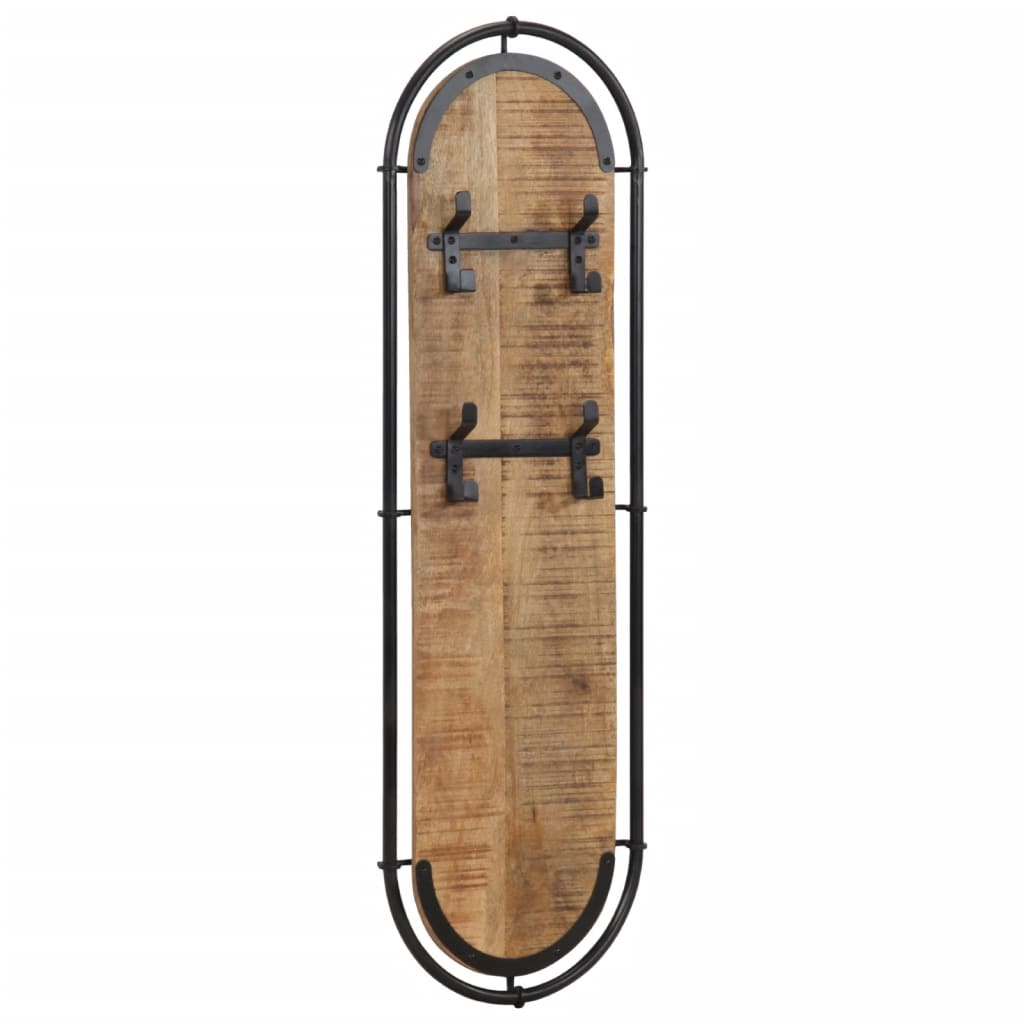 vidaXL Wandkapstokken 2 st met 4 haken massief gerecycled hout - Aashly