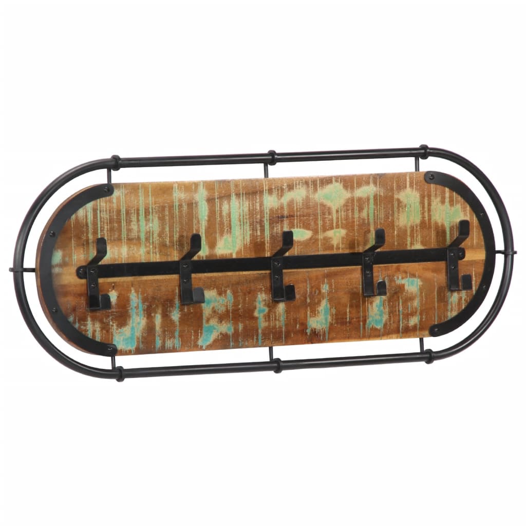 vidaXL Wandkapstok met 5 haken massief acaciahout - Aashly