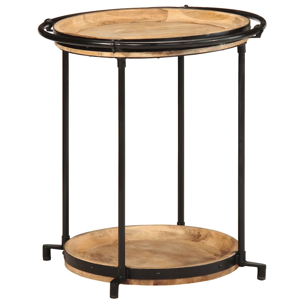 vidaXL Bijzettafel Ø55x60 cm massief mangohout - Aashly