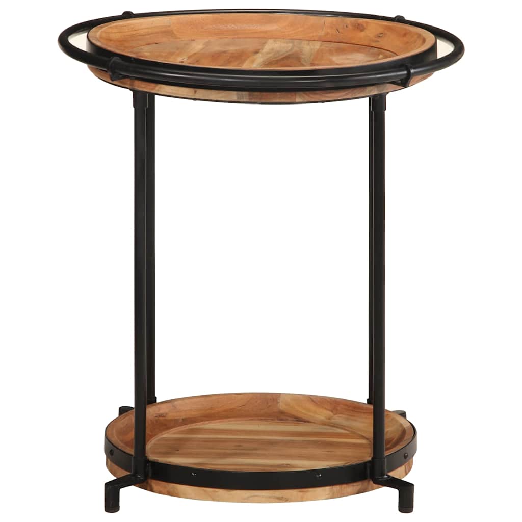 vidaXL Bijzettafel Ø55x60 cm massief mangohout - Aashly
