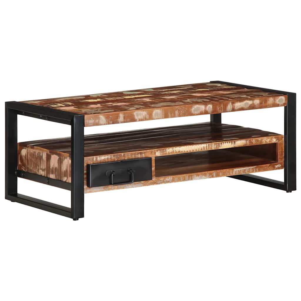 vidaXL Salontafel 90x50x36 cm massief gerecycled hout meerkleurig - Aashly