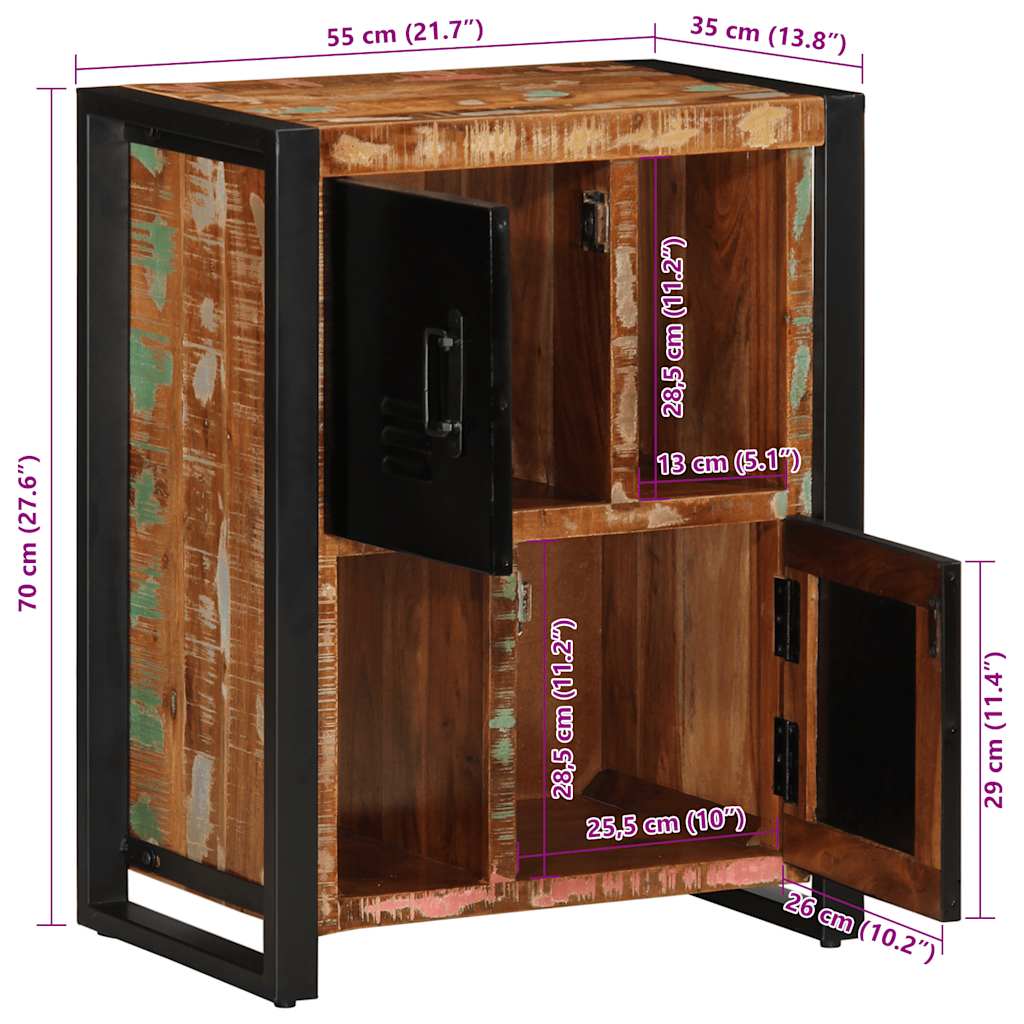 vidaXL Dressoir 55x35x70 cm massief ruw mangohout - Aashly