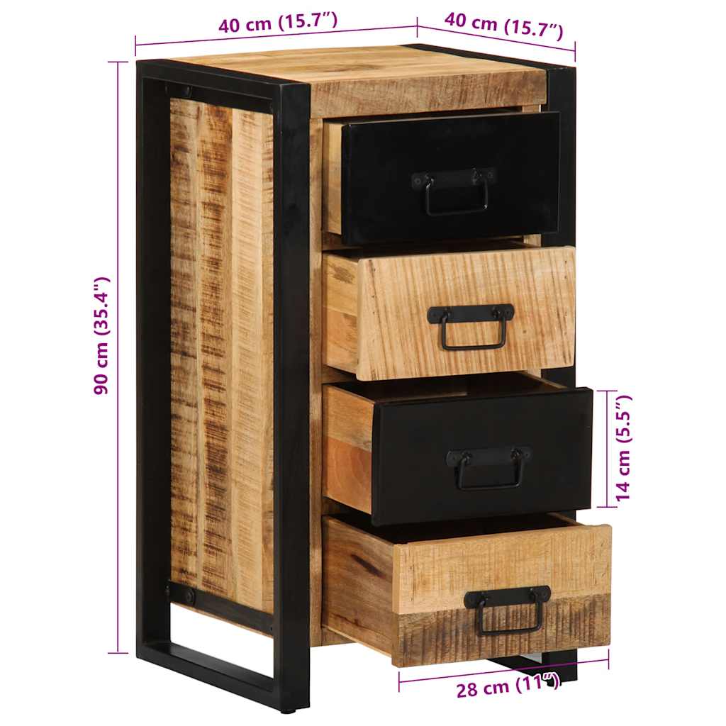 vidaXL Ladekast 40x40x75 cm massief ruw mangohout