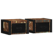 vidaXL Nachtkastje 40x35x25 cm massief ruw mangohout - Aashly