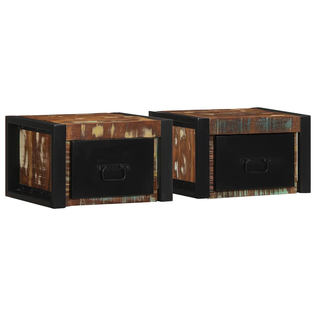 vidaXL Nachtkastje 40x35x25 cm massief ruw mangohout - Aashly