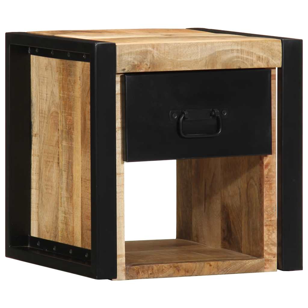 vidaXL Nachtkastjes 2 st 40x35x40 cm massief ruw hout mango - Aashly