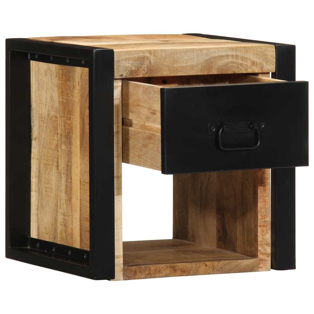 vidaXL Nachtkastjes 2 st 40x35x40 cm massief ruw hout mango - Aashly
