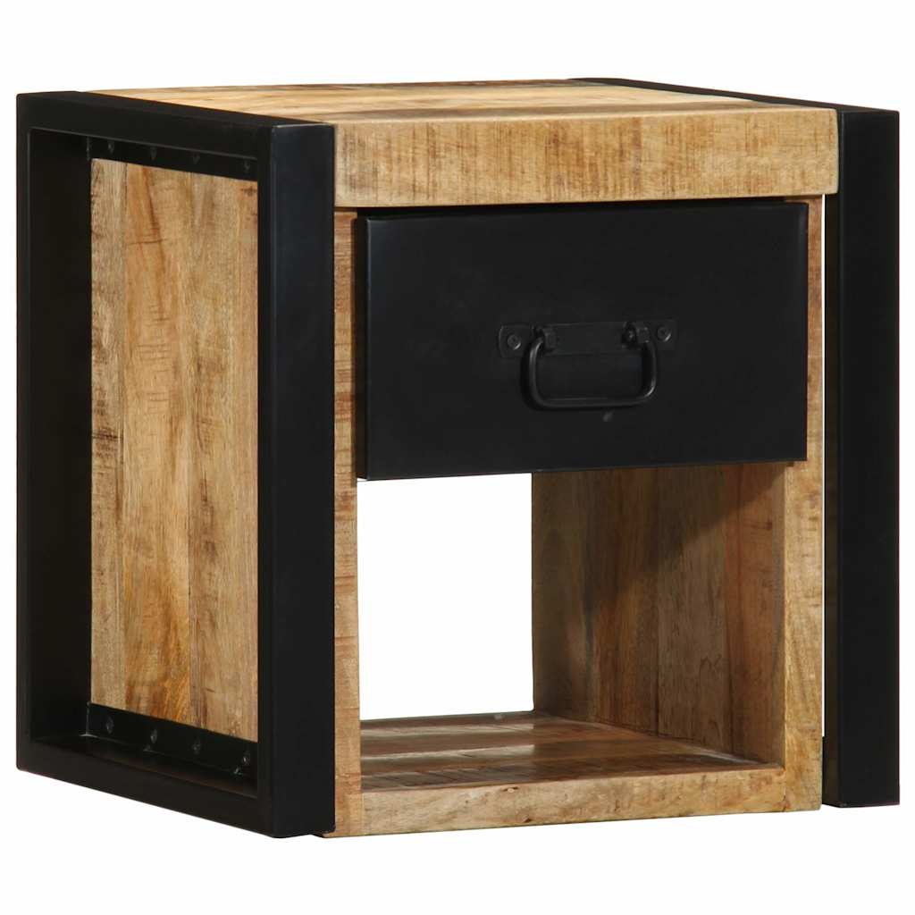 vidaXL Nachtkastjes 2 st 40x35x40 cm massief ruw hout mango - Aashly