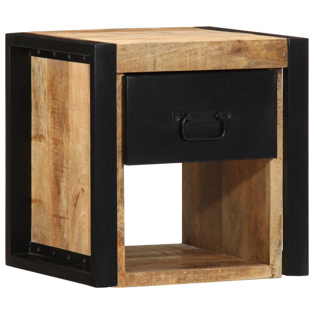 vidaXL Nachtkastjes 2 st 40x35x40 cm massief ruw hout mango - Aashly