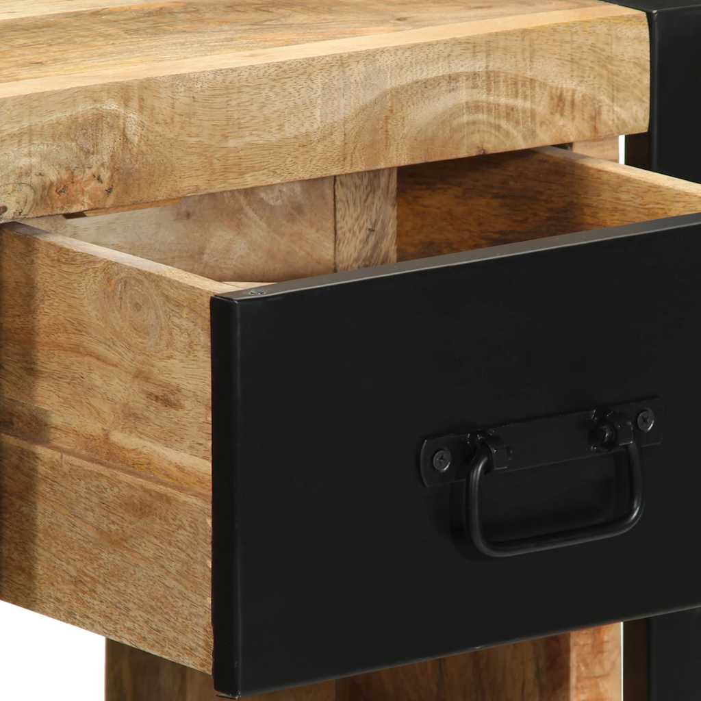 vidaXL Nachtkastjes 2 st 40x35x40 cm massief ruw hout mango - Aashly