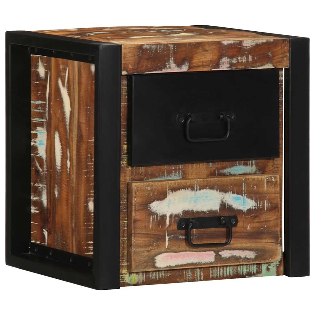 vidaXL Nachtkastje 40x35x40 cm massief ruw mangohout - Aashly