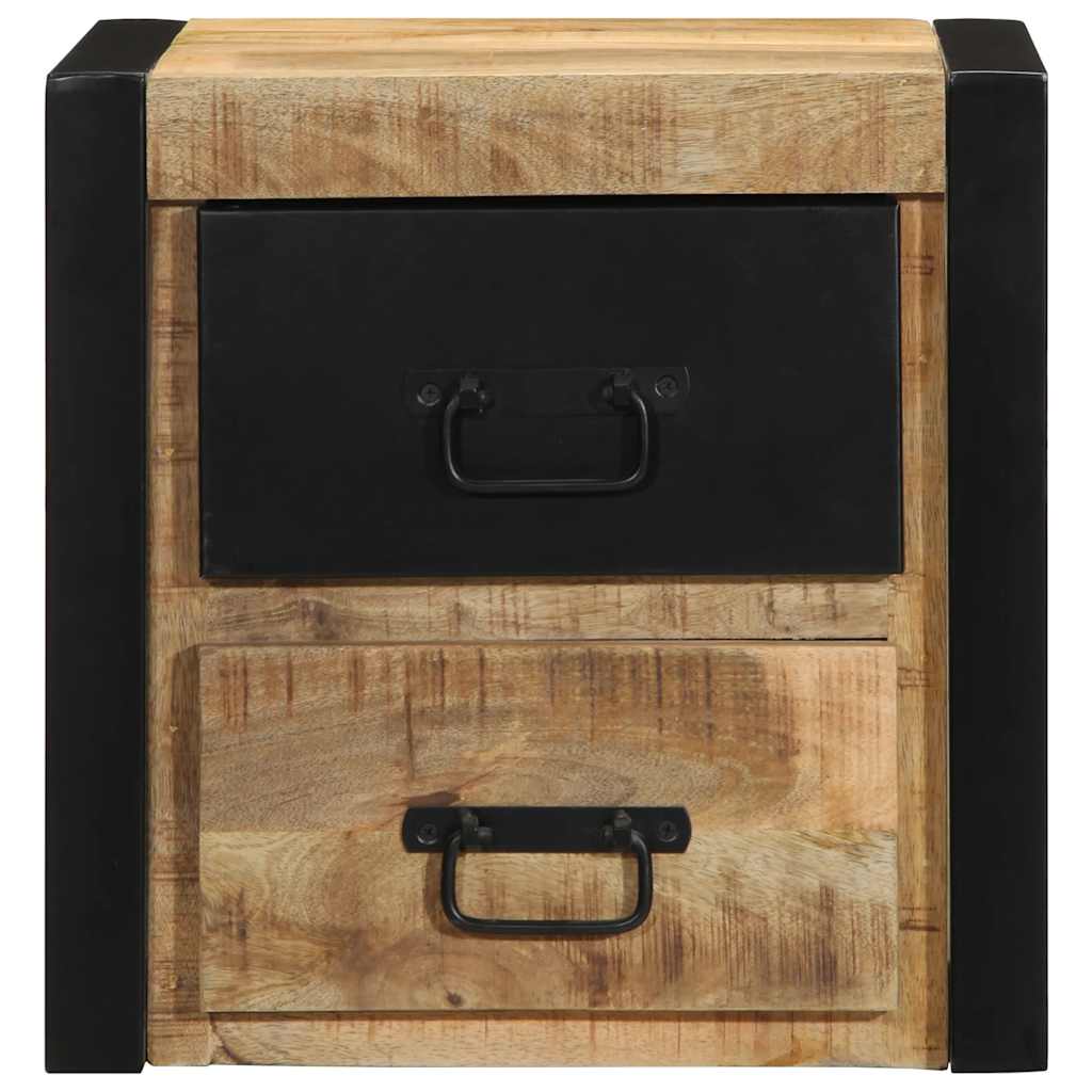 vidaXL Nachtkastje 40x35x40 cm massief ruw mangohout - Aashly