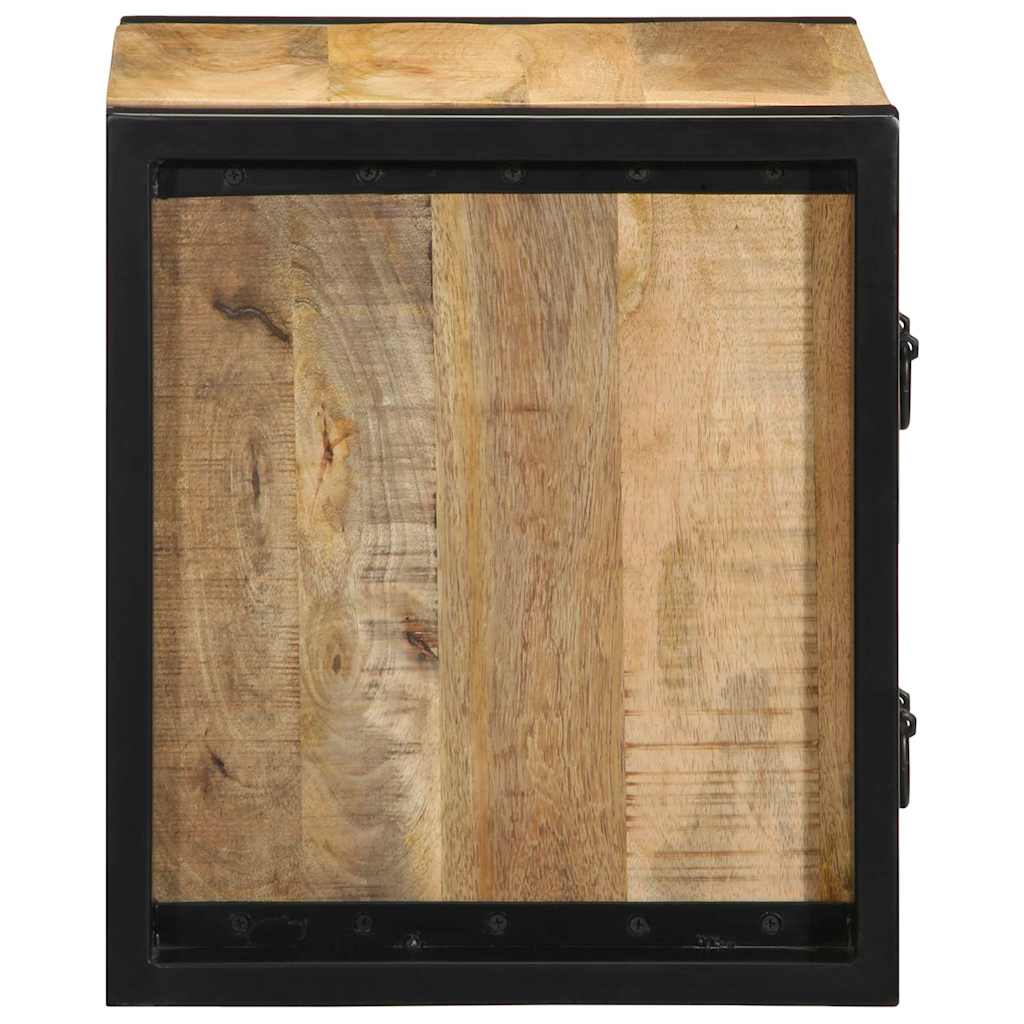vidaXL Nachtkastje 40x35x40 cm massief ruw mangohout - Aashly