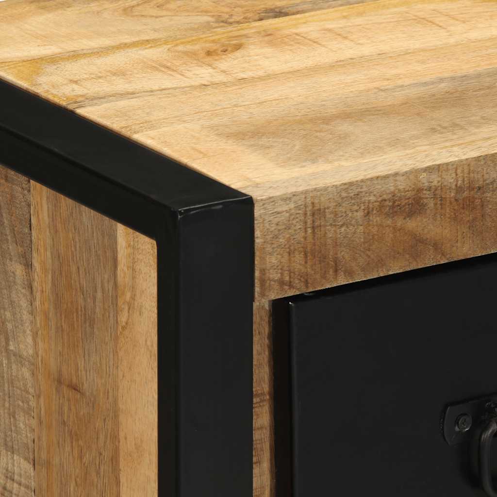 vidaXL Nachtkastje 40x35x40 cm massief ruw mangohout - Aashly