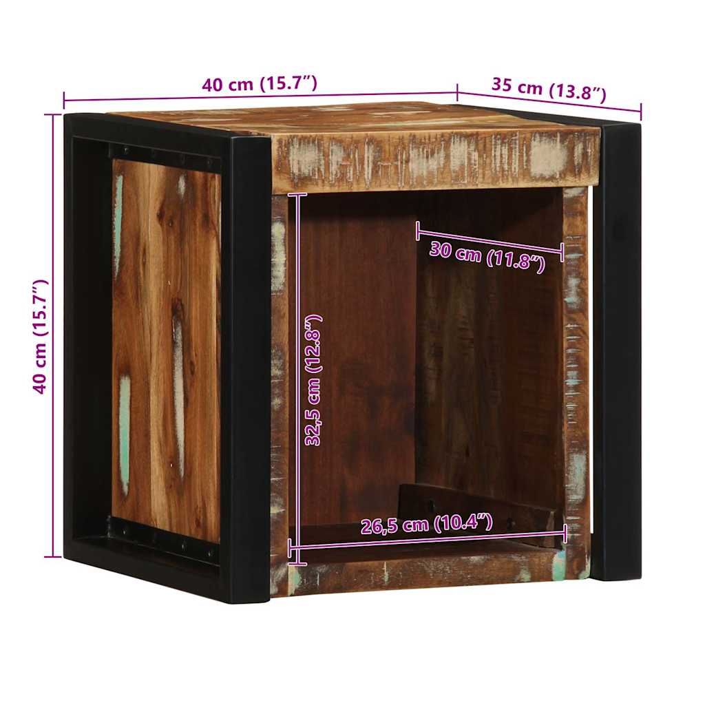 vidaXL Nachtkastjes 2st 40x35x40cm massief gerecycled hout meerkleurig