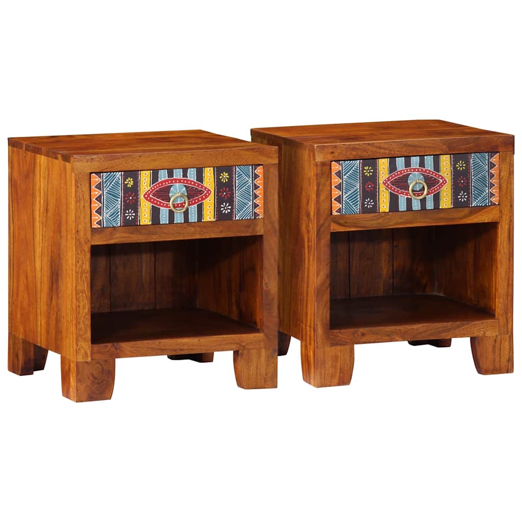 vidaXL Nachtkastje 2 st 40x40x36 cm massief acaciahout - Aashly