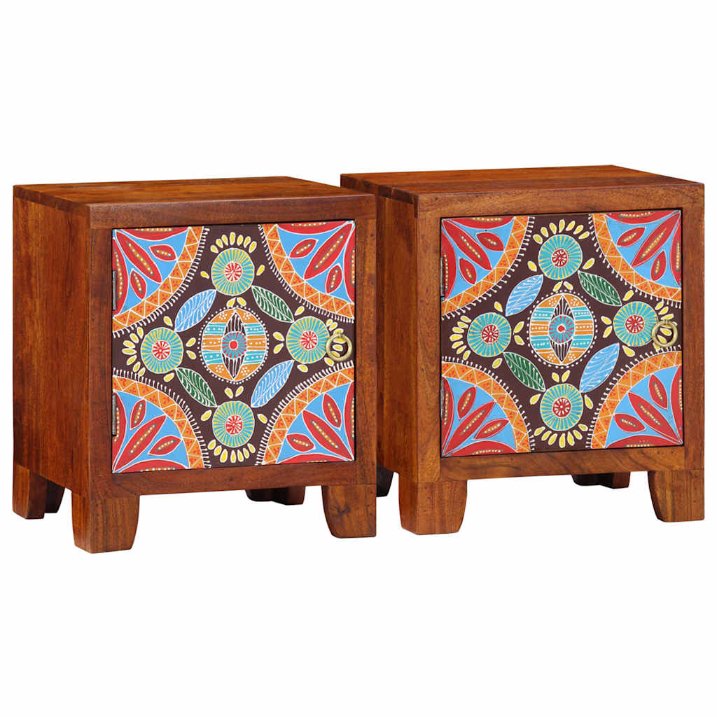 vidaXL Nachtkastje 2 st 40x30x45 cm massief acaciahout - Aashly