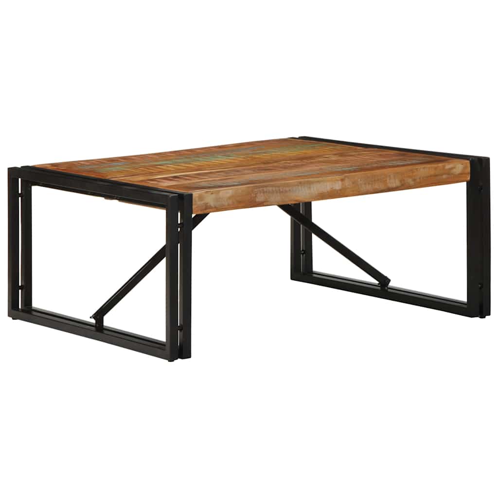vidaXL Salontafel 100x100x35 cm massief gerecycled hout meerkleurig - Aashly