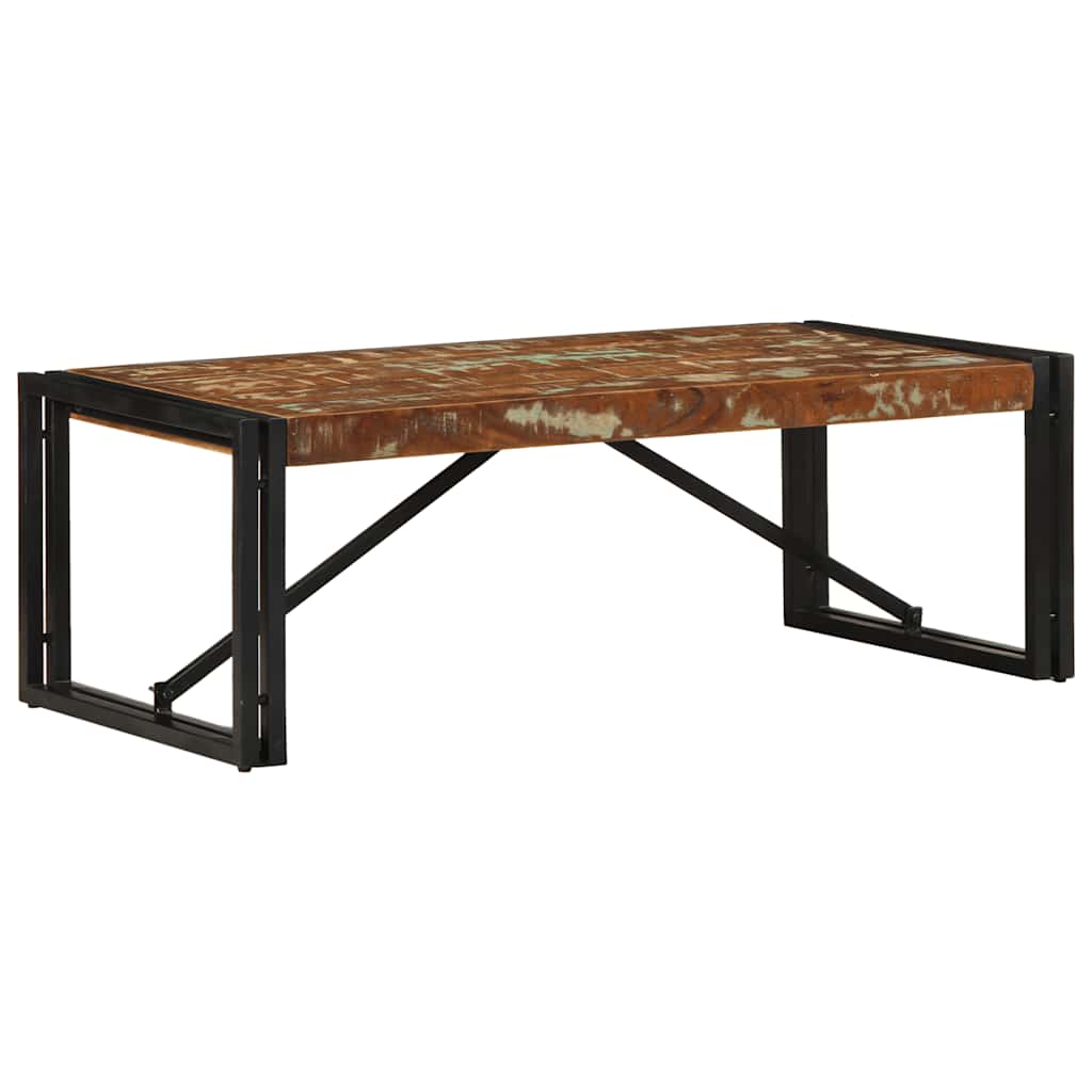 vidaXL Salontafel 100x100x35 cm massief gerecycled hout meerkleurig - Aashly