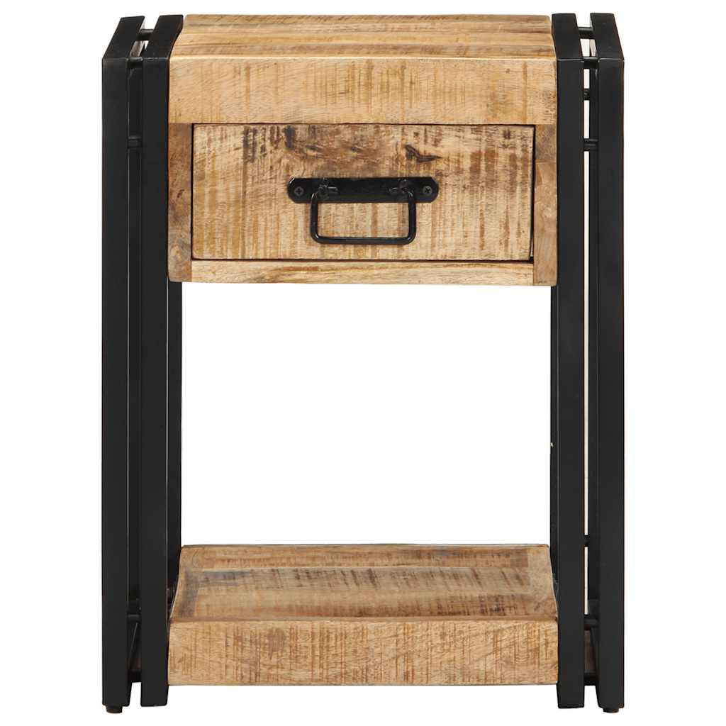 vidaXL Nachtkastjes 2 st 40x35x50 cm massief ruw hout mango - Aashly