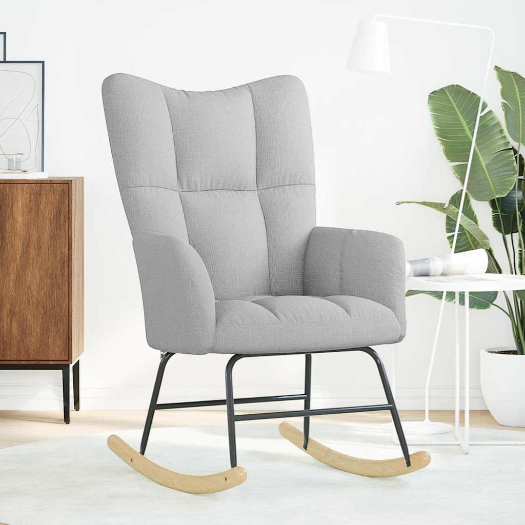 vidaXL Schommelstoel stof lichtgeel - Aashly