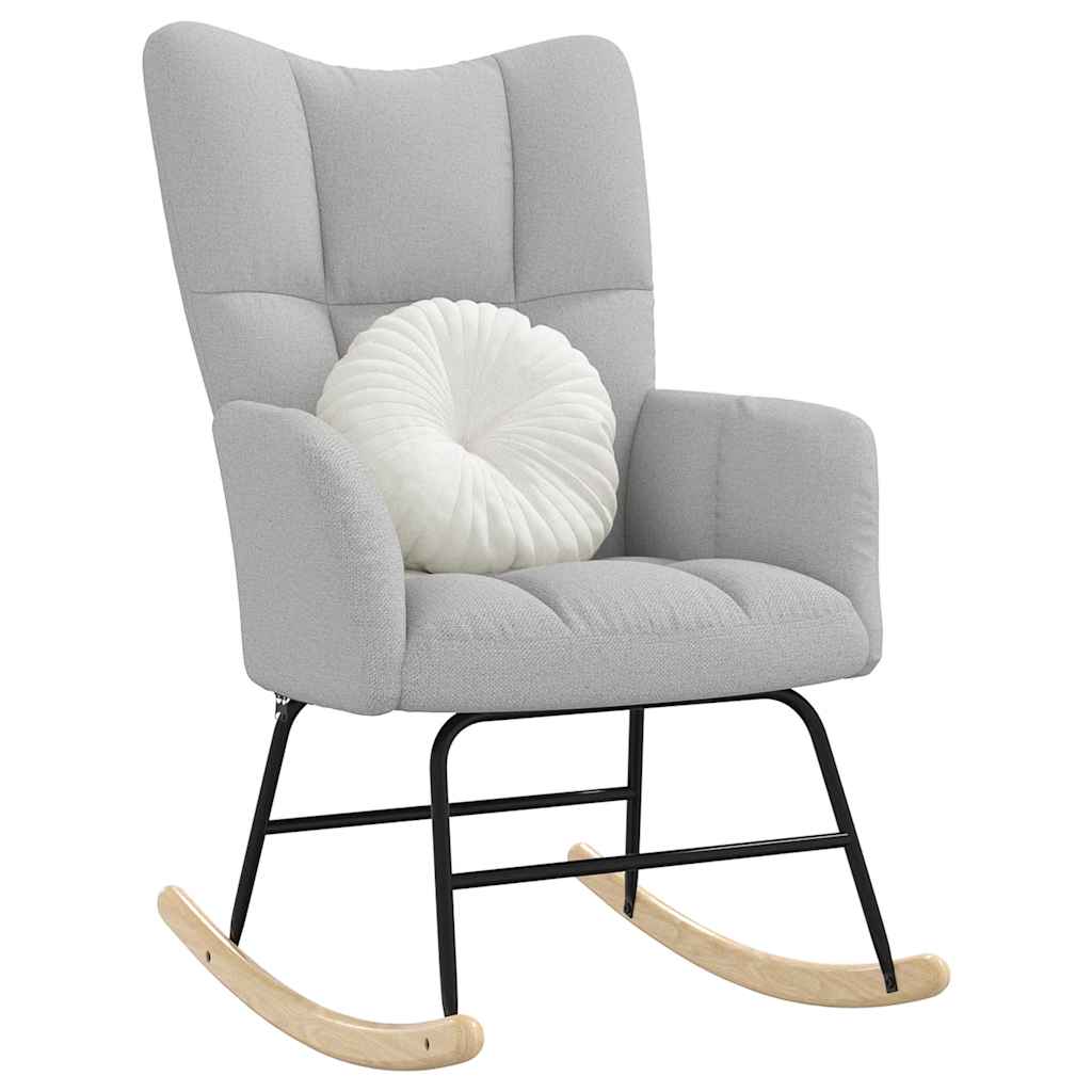 vidaXL Schommelstoel stof lichtgeel - Aashly