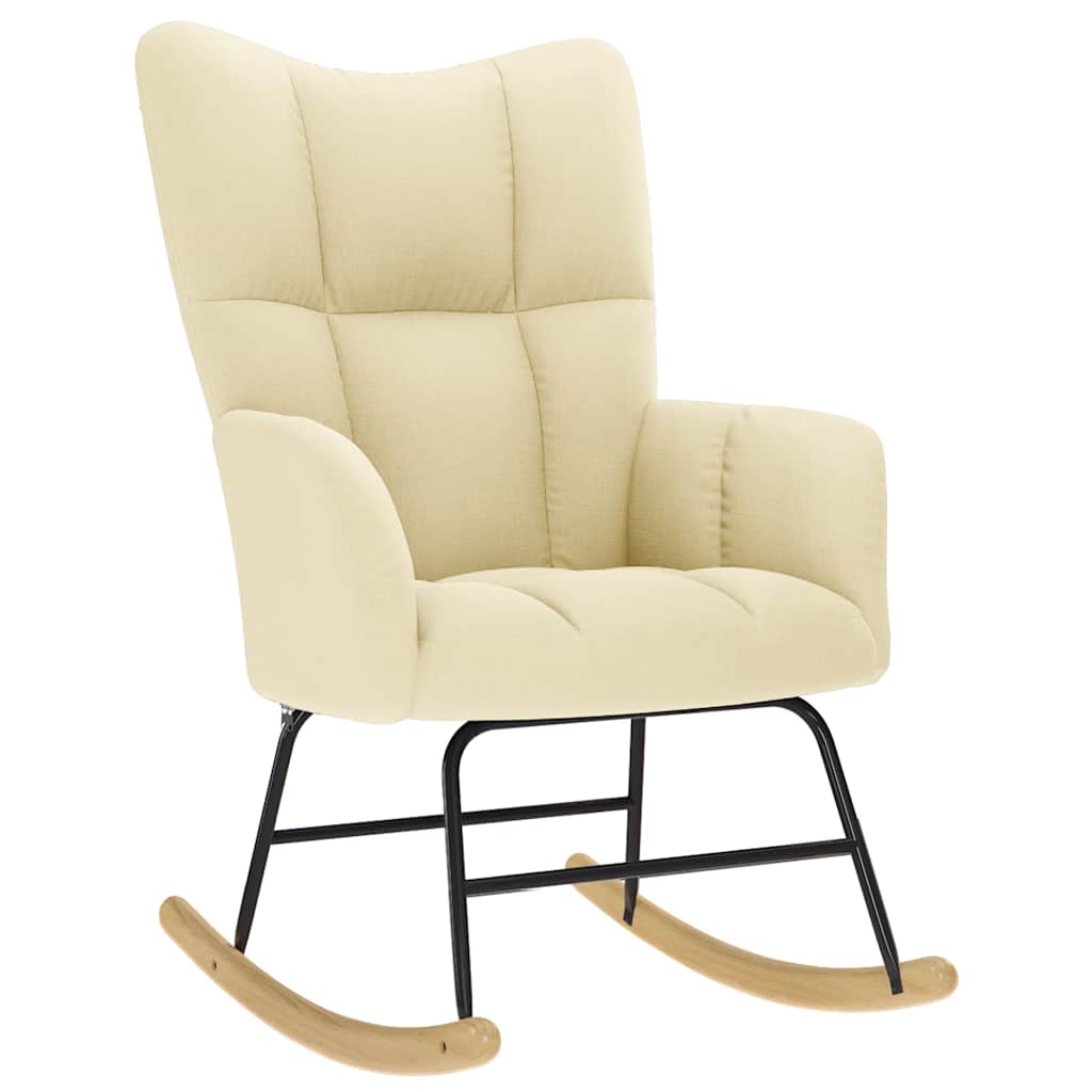 vidaXL Schommelstoel stof lichtgeel - Aashly