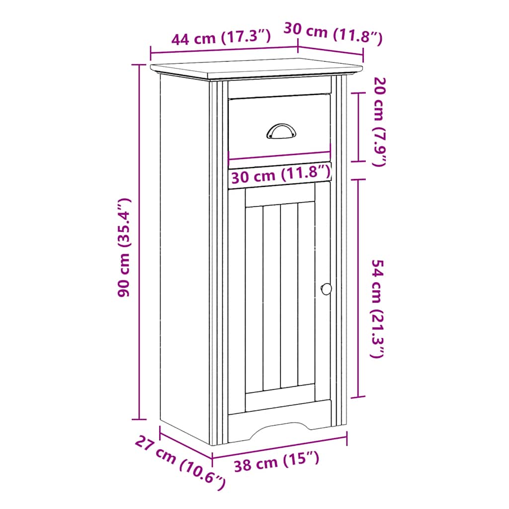 vidaXL Badkamerkast BODO 44x30x90 cm wit - Aashly