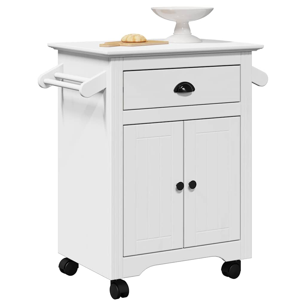 vidaXL Keukentrolley BODO 72x45x80 cm wit en bruin - Aashly