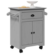 vidaXL Keukentrolley BODO 72x45x80 cm wit en bruin - Aashly