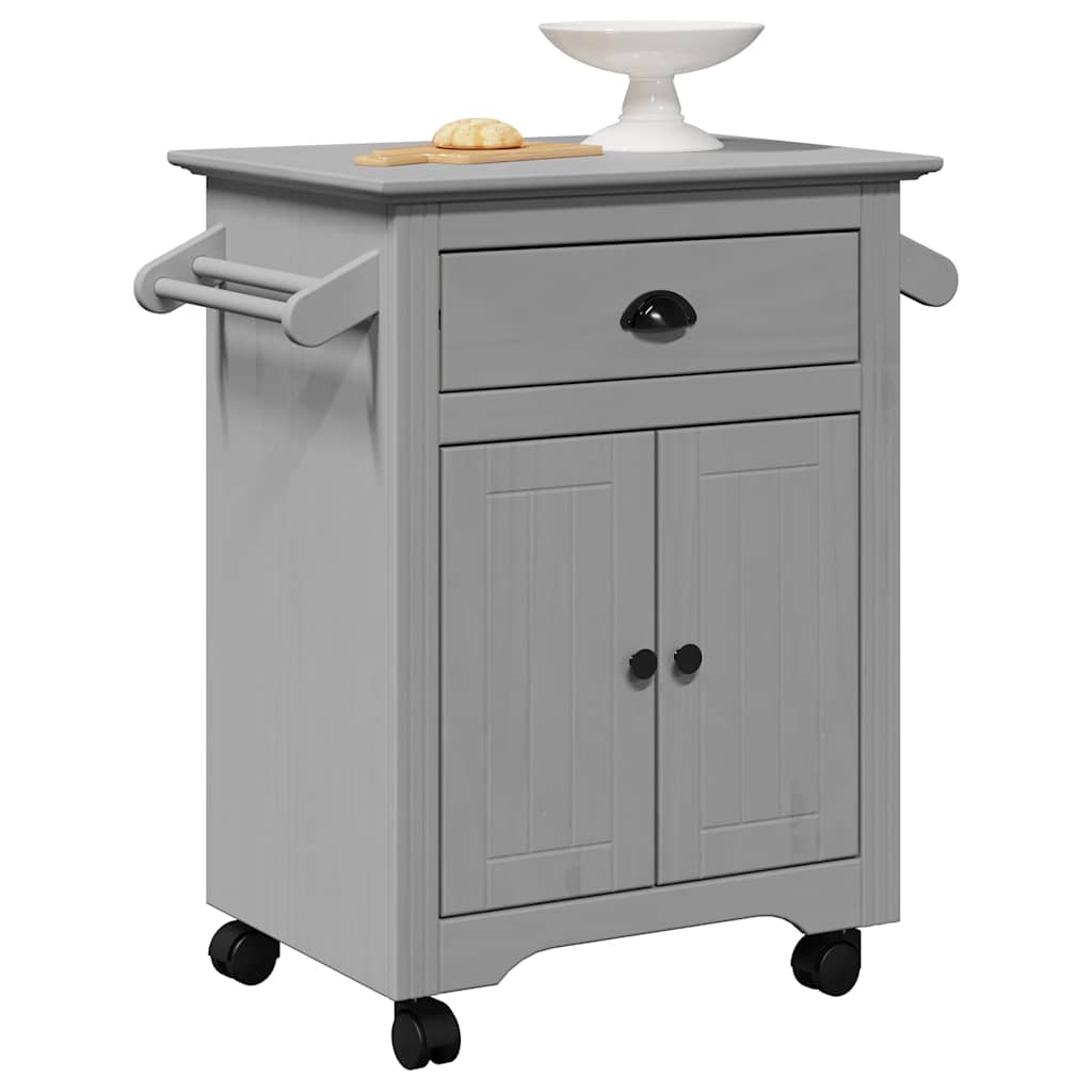 vidaXL Keukentrolley BODO 72x45x80 cm wit en bruin - Aashly
