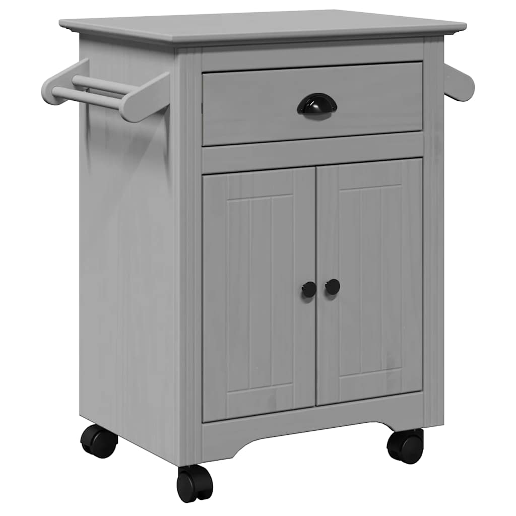 vidaXL Keukentrolley BODO 72x45x80 cm wit en bruin - Aashly