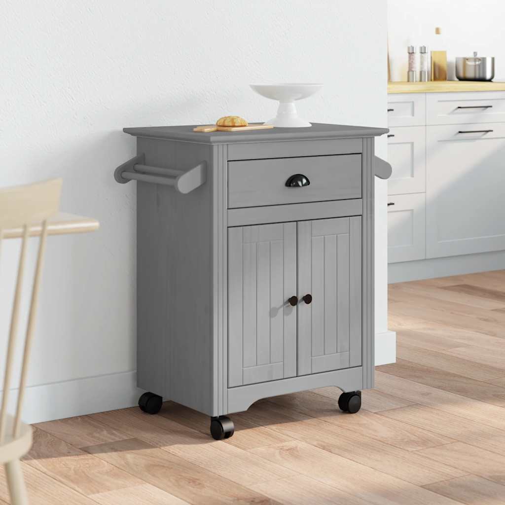 vidaXL Keukentrolley BODO 72x45x80 cm wit en bruin - Aashly