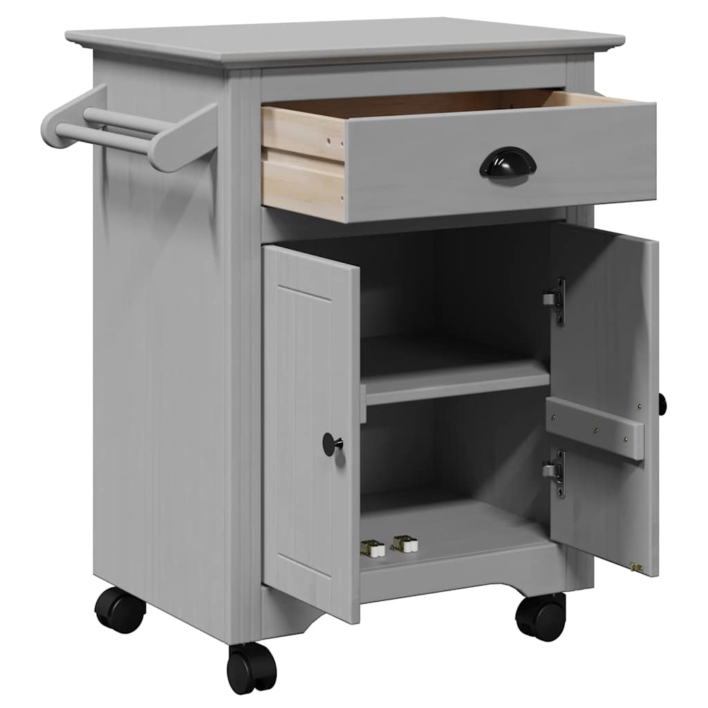 vidaXL Keukentrolley BODO 72x45x80 cm wit en bruin - Aashly