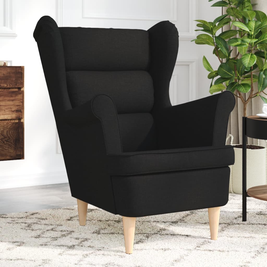 vidaXL Fauteuil 74x84x100 cm stof zwart - Aashly