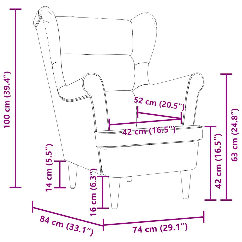 vidaXL Fauteuil 74x84x100 cm stof zwart - Aashly