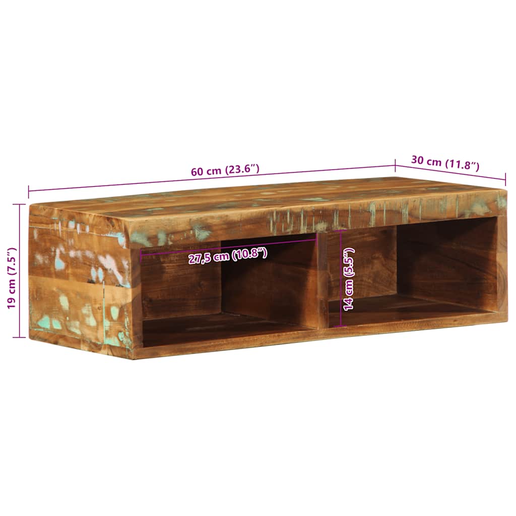 vidaXL Tv-meubel wandmontage 100x30x19 cm massief ruw mangohout - Aashly