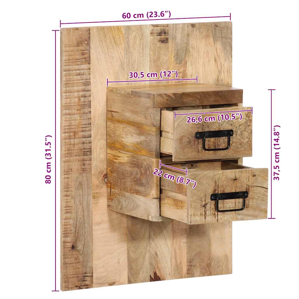 vidaXL Nachtkastje 50x27x50 cm massief acaciahout - Aashly